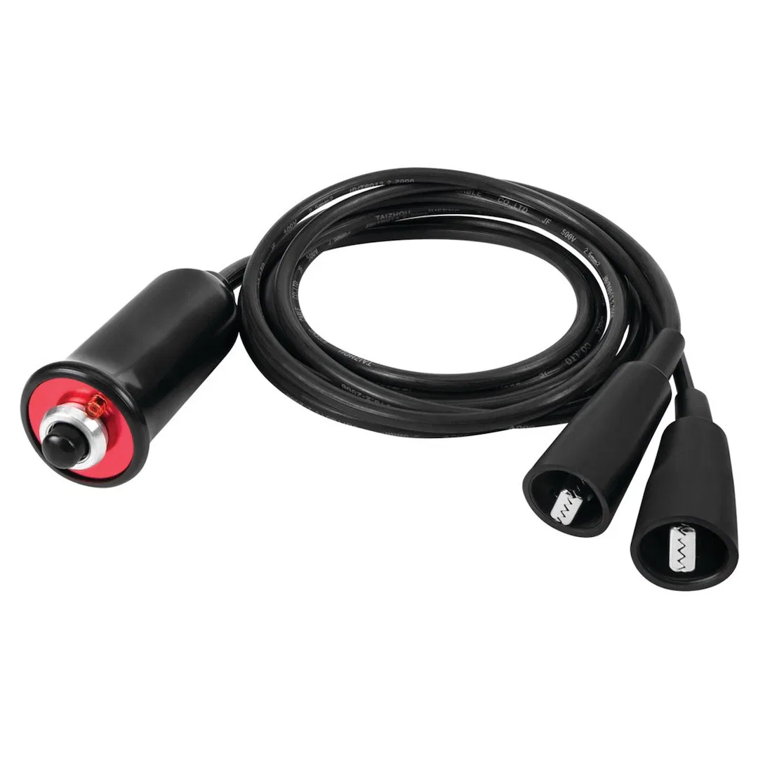 W80586 – PERFORM TOOL Remote Starter Switch, Push Button Hand Held With 5 Foot 12 Gauge Wire Lead